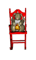 Animated Easter Bunny Rocking Chair - GIF animasi gratis