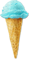 soave deco summer scrap ice cream blue brown - Free PNG