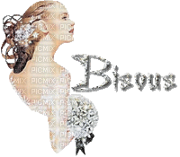 Kaz_Creations Woman Femme Text Bisous - Darmowy animowany GIF