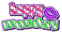 Kaz_Creations Logo Text Happy Monday - GIF animé gratuit