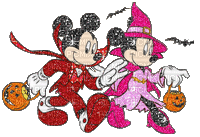 Halloween Mickey and minnie - GIF เคลื่อนไหวฟรี