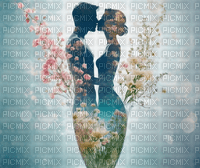 Romantic couple silhouette 2. - 免费PNG