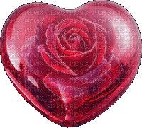 Róża serce - GIF animé gratuit