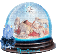 Christ Child Snow Globe Gif - Free animated GIF