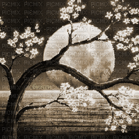 Y.A.M._Japan landscape background Sepia - Бесплатный анимированный гифка