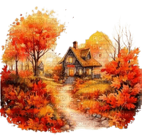 loly33 maison automne - 免费PNG