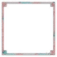 soave frame oriental art deco pink teal - png gratuito