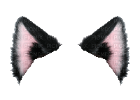 pink and black cat ears - Free animated GIF