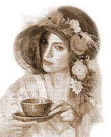 Y.A.M._Vintage Lady woman hat  Sepia - бесплатно png