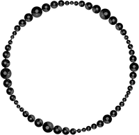 Pearls.Circle.Frame.Black - PNG gratuit