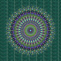 Mandala, green, purple gif - Zdarma animovaný GIF