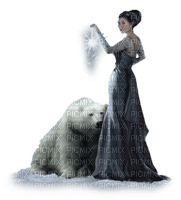 femme et ours - Free PNG