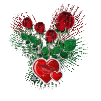 розы-сердечки - 無料のアニメーション GIF