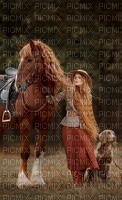 woman with her horse - ücretsiz png