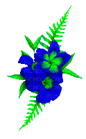 Animated.Flowers.Blue.Green - By KittyKatLuv65 - Zdarma animovaný GIF