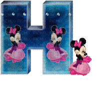 image encre animé effet lettre H Minnie Disney  edited by me - Gratis geanimeerde GIF