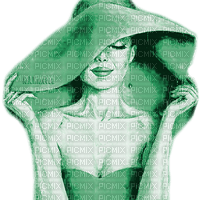 Y.A.M._Vintage Lady woman hat green - gratis png