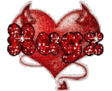 hugz hugs red sparkles glitter heart devil love - Gratis animeret GIF