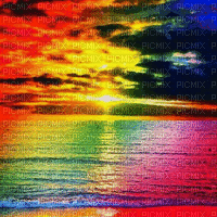 Rainbow Beach Background - Animovaný GIF zadarmo
