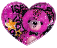 bear heart sticker - png grátis