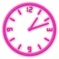 neon pink clock Bb2 - PNG gratuit