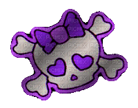 purple skull gif (created with gimp) - GIF animado gratis
