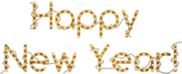 Happy New Year.Text.gold.Victoriabea - png grátis