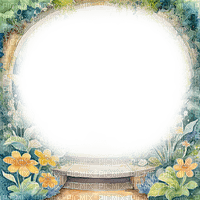 ♡§m3§♡ spring blooms summer frame yellow - zdarma png