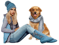 kvinna-hund-woman and dog--sitter--seated - gratis png