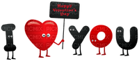 Kaz_Creations Valentine Deco Banner Text I Love You - zadarmo png