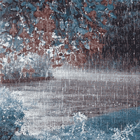 soave background animated tree flowers park rain - GIF animasi gratis