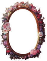cadre ovale fleurs - gratis png