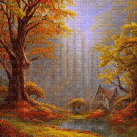 kikkapink autumn background house - δωρεάν png