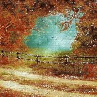 soave background animated autumn forest fence - Gratis geanimeerde GIF