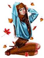 loly33 femme automne - 無料png