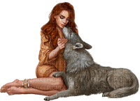 Woman and a wolf. Leila