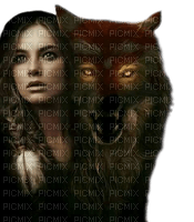fantasy woman and wolf by nataliplus - png grátis