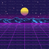 pixel vaporwave background - Free animated GIF