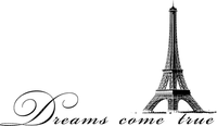 Kaz_Creations Deco Paris Logo Text Dreams Come True - PNG gratuit