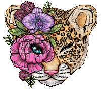 Flower Cheetah - Бесплатный анимированный гифка