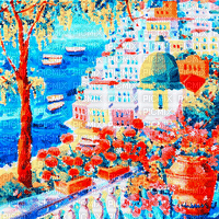 soave background animated city terrace flowers - Ingyenes animált GIF