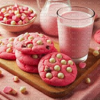 Pink Cookies and Pink Milk - besplatni png