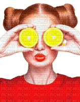 woman girl lemon - 免费PNG
