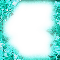 Frame.Flowers.Teal - By KittyKatLuv65 - δωρεάν png