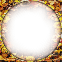 soave frame circle autumn leaves pumpkin - PNG gratuit
