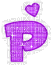 Kaz_Creations Animated Alphabet Purple P - Ingyenes animált GIF