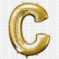 Letter C Gold Balloon - фрее пнг