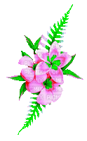 Animated.Flowers.Pink.Green - By KittyKatLuv65 - Бесплатный анимированный гифка