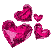 Pink gem hearts - Free animated GIF