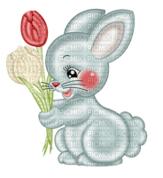 Kaz_Creations  Spring Easter Bunny Flowers - zadarmo png